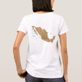 メキシコの旗Xの地図のTシャツ Tシャツ (裏面)