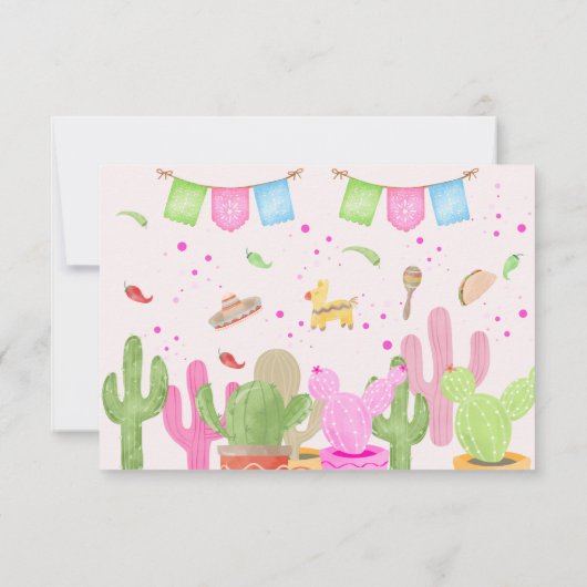 メキシコの楽しいフィエスタの子供の誕生日について話そう サンキューカード (裏面)