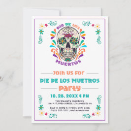 メキシコの死のヴィーベの日、Dia De Los Muertos 招待状