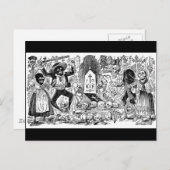 メキシコの死の日。1900年代初頭 ポストカード (正面/裏面)