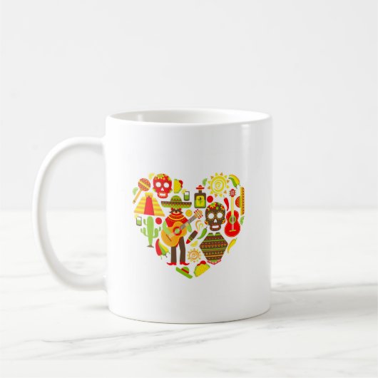 メキシコの死んだメキシコの日 コーヒーマグカップ (左)