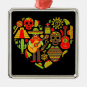 メキシコの死んだメキシコの日 メタルオーナメント (正面)