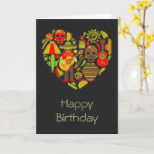 メキシコの死んだメキシコの誕生日 カード (黄色い花)