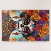 メキシコの死んだ砂糖の日スカル女の子 ジグソーパズル (横)