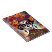 メキシコの死んだ砂糖の日スカル女の子 ノートブック (右側)