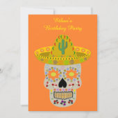 メキシコの死んだ誕生日パーティーの招待の日 招待状 (正面)