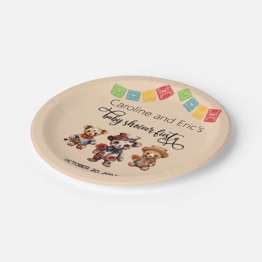 メキシコの死んだ赤ちゃんシャワーの日フィエスタ ペーパープレート (アングル)