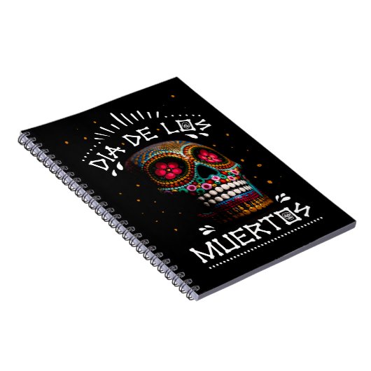 メキシコの死んだ骸骨の芸術死の芸術の直径 ノートブック (右側)