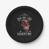 メキシコの死んだ骸骨の芸術死の芸術の直径 ペーパープレート (正面)