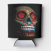 メキシコの死んだ骸骨の芸術死の芸術の直径 缶クーラー (正面)