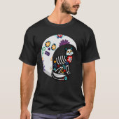 メキシコの死者の日またはスugar Skull Cat an Tシャツ (正面)