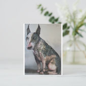 メキシコの死者の日ブルテリア ポストカード (スタンド正面)