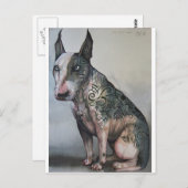 メキシコの死者の日ブルテリア ポストカード (正面/裏面)