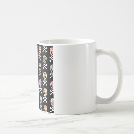 メキシコの死者の日 ドクロと骨 コーヒーマグカップ (右)
