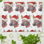 メキシコの毛のない犬がクリスマススターを育てる キッチンタオル (折り畳み)
