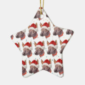 メキシコの毛のない犬がクリスマススターを育てる セラミックオーナメント (左)