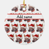 メキシコの毛のない犬がクリスマススターを育てる セラミックオーナメント (裏面)