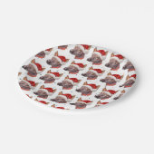 メキシコの毛のない犬がクリスマススターを育てる ペーパープレート (アングル)