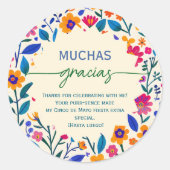 メキシコの民俗芸術 - Muchas Gracias ありがとう  ラウンドシール (正面)