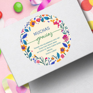 メキシコの民俗芸術 - Muchas Gracias ありがとう ラウンドシール