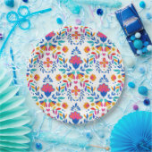 メキシコの民族フォーク芸術の花柄 ペーパープレート (パーティー)