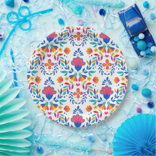 メキシコの民族フォーク芸術の花柄 ペーパープレート (パーティー)