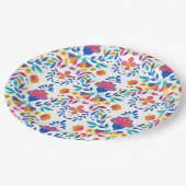 メキシコの民族フォーク芸術の花柄 ペーパープレート (アングル)