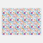 メキシコの民族フォーク芸術の花柄 ラッピングペーパーシート (正面2)