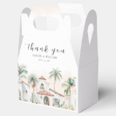 メキシコの水の色パームツリー宛先ウェディング フェイバーボックス (オープン)