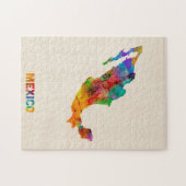 メキシコの水彩画の地図 ジグソーパズル (横)