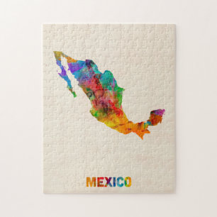 メキシコの水彩画の地図 ジグソーパズル