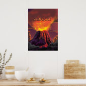 メキシコの火山の旅行ポスター ポスター (キッチン)