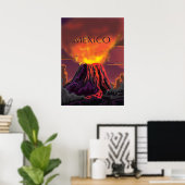 メキシコの火山の旅行ポスター ポスター (ホームオフィス)