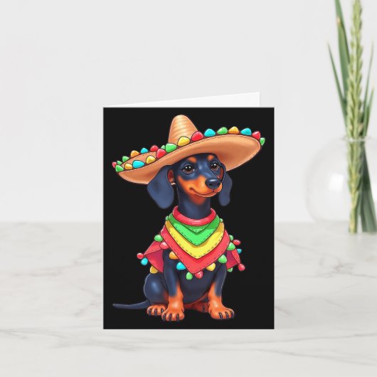 メキシコの犬のフィエスタ　面白い　シンコ・デ・マヨの犬 カード (正面)