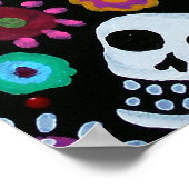 メキシコの猫DIA DE LOS 絵画 MUERTOS ポスター (角)