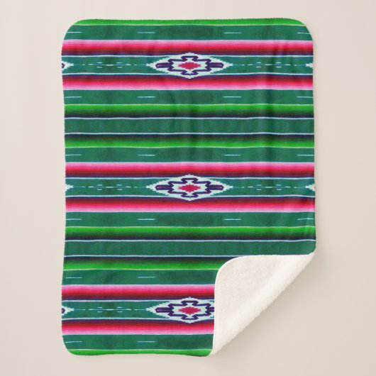 メキシコの猿模様 シェルパブランケット (正面)
