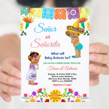 メキシコの男性または彼女が赤ちゃんシャワーを明かす