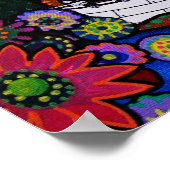 メキシコの町の猫の絵画ボート ポスター (角)