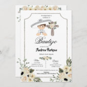 メキシコの白いシルバーCharro Boutizo Invitacion 招待状 (正面/裏面)