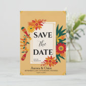 メキシコの目的地の結婚式の日付を保存 招待状 (スタンド正面)