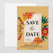 メキシコの目的地の結婚式の日付を保存 招待状 (正面/裏面)