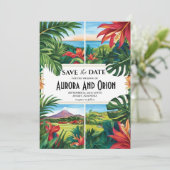 メキシコの目的地の結婚式の日付を保存 招待状 (スタンド正面)