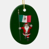 メキシコの看板のあるサンタクロース セラミックオーナメント (裏面)