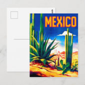 メキシコの砂漠、クラシックなビンテージ旅行 ポストカード (正面/裏面)
