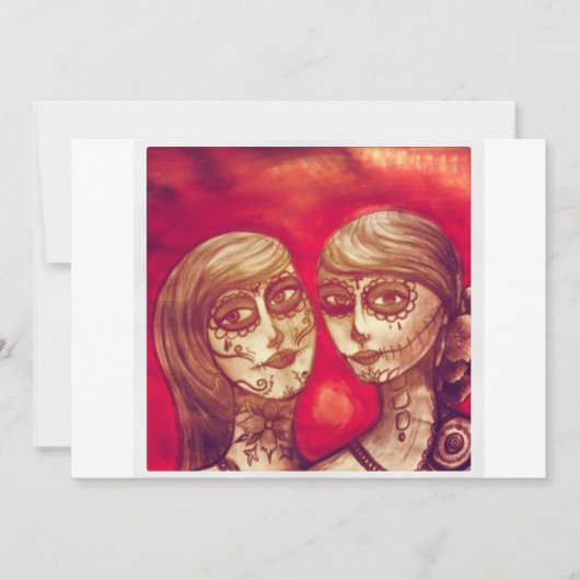 メキシコの砂糖スカルの日 招待状 (正面)