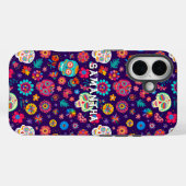 メキシコの砂糖スカルパターンiPhone / iPadケース Case-Mate iPhoneケース (裏面 (横))