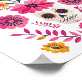 メキシコの砂糖スカルフローラハッピーシンコデマヨ ポスター (角)