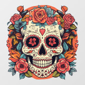 メキシコの砂糖スカル死の日 ウィンドウサイン (シート)