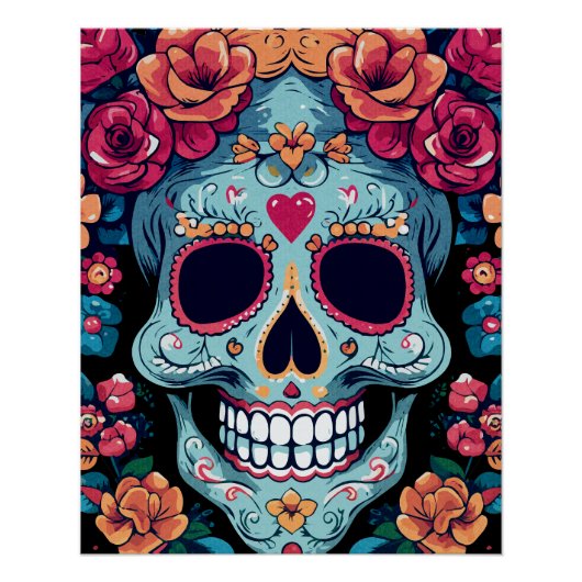 メキシコの砂糖スカル死の日 ポスター (正面)