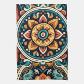 メキシコの砂糖太郎焼き物デザインキッチンタオル キッチンタオル (縦)